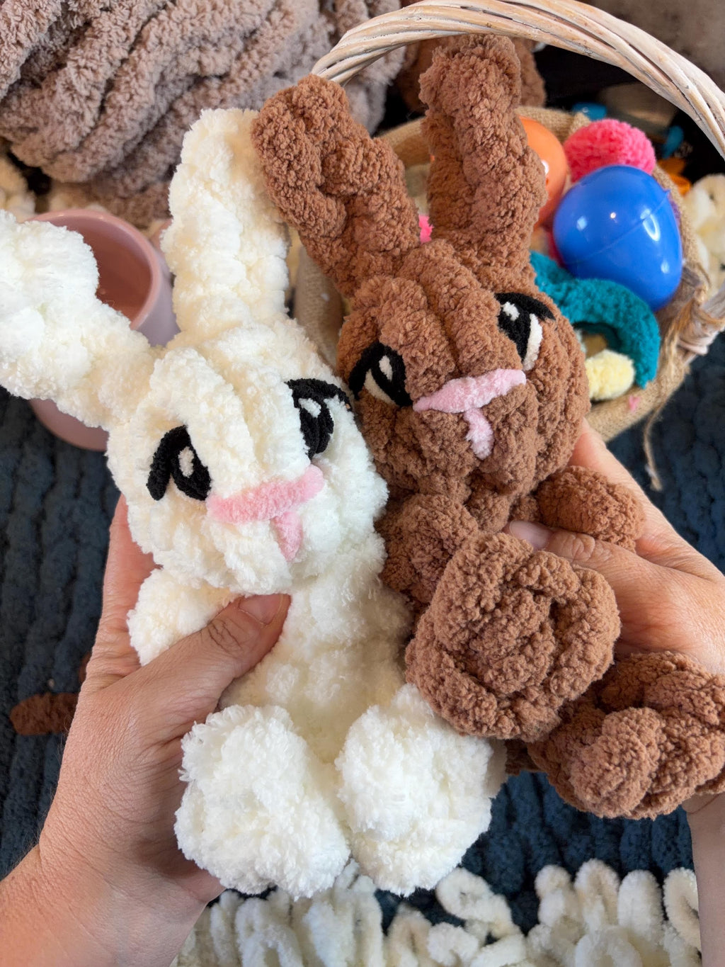 Chunky Knit Mini Bunny Pattern & Video Tutorial, Beginner Friendly Han ...
