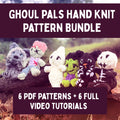 Teeny Chunky Ghoul Pals Complete Pattern Bundle | 6 Chunky Halloween Stuffie Patterns + 6 Video Tutorials | Ghost, Zombie, Skeleton & More