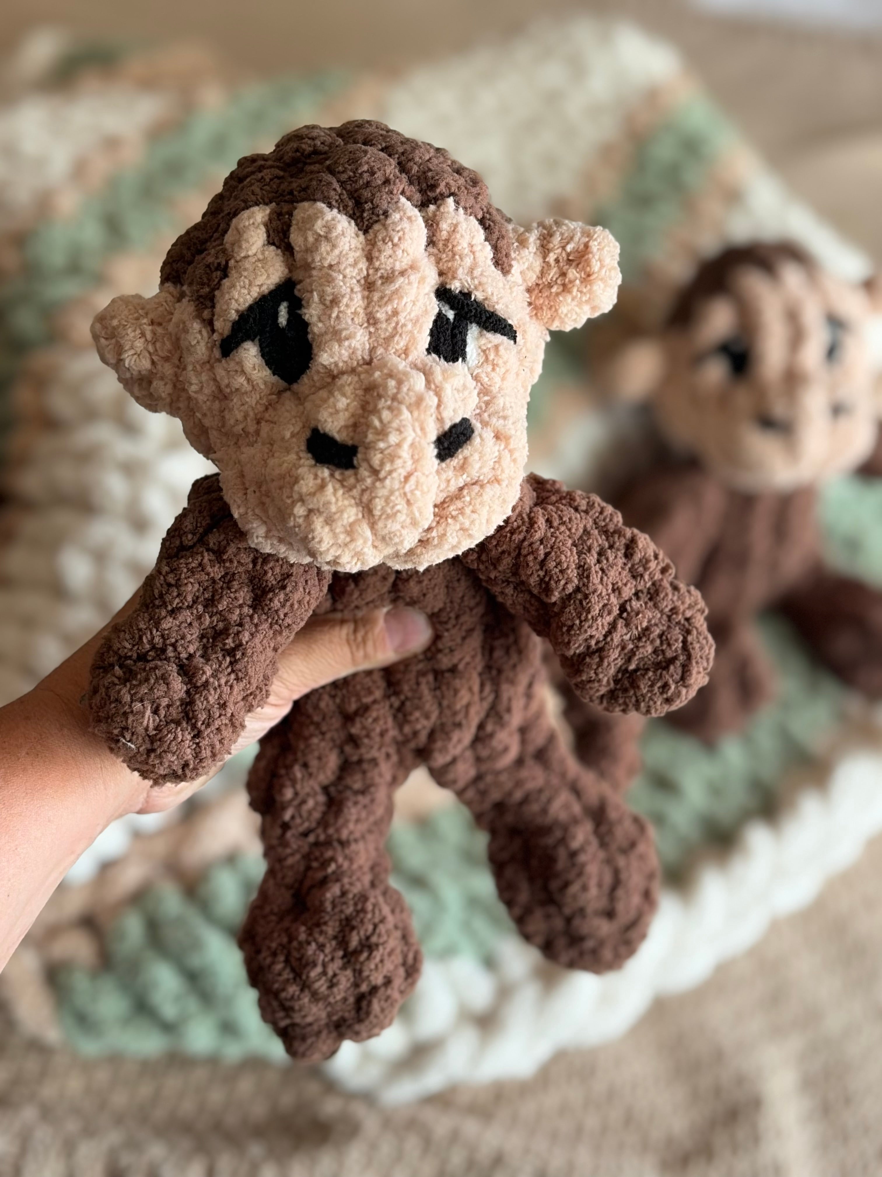 Mini Monkey Pattern | Chunky Hand Knit Stuffed Animal Tutorial