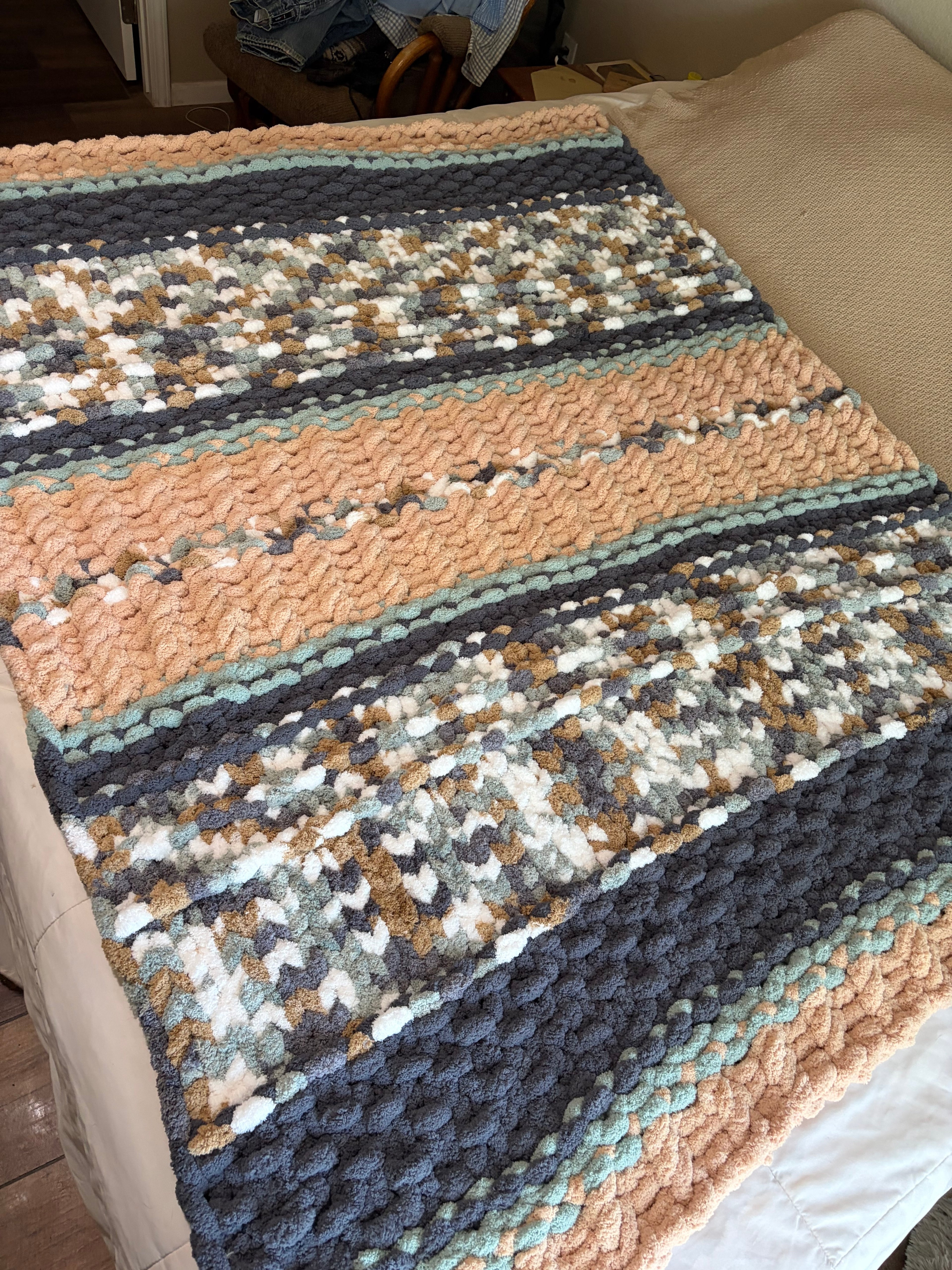 Granite Creek | Hand Knit Chunky Blanket Pattern (PDF) | Cozy Cabin Series #4