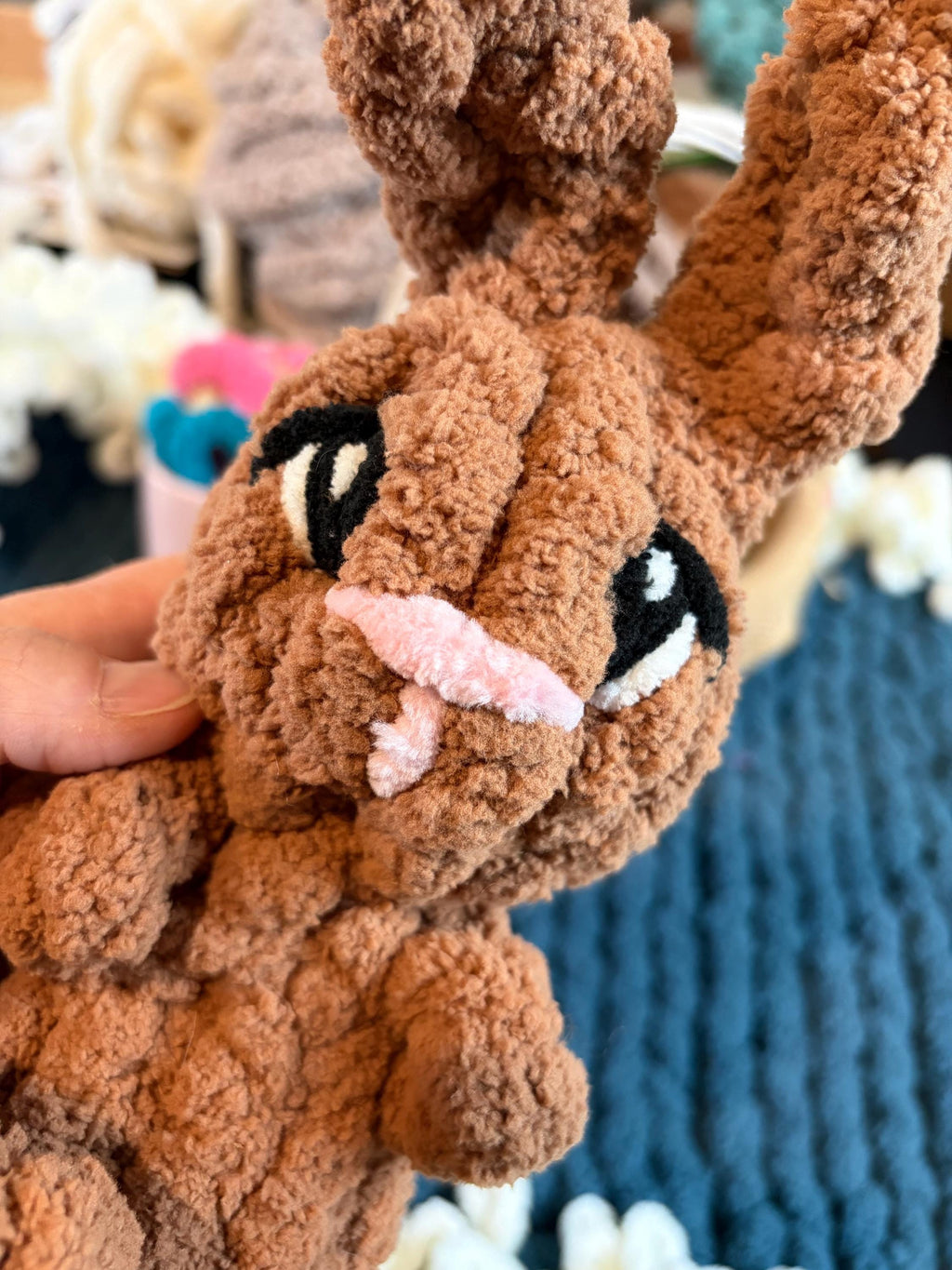 Chunky Knit Mini Bunny Pattern & Video Tutorial, Beginner Friendly Han ...