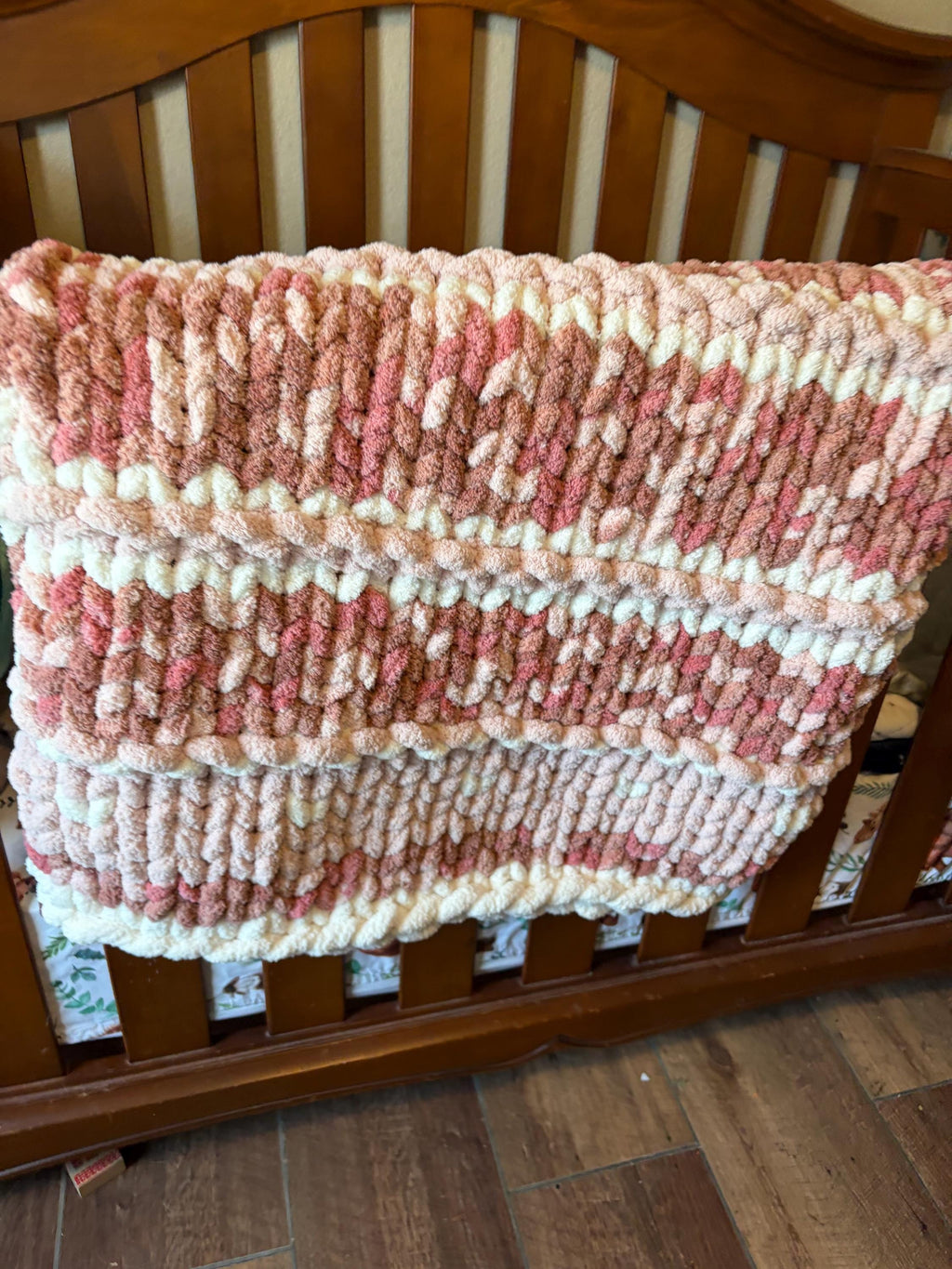 Chunky Knit Toddler Blanket Pattern – Wave of Hearts Hand Knit Blanket | Digital Download