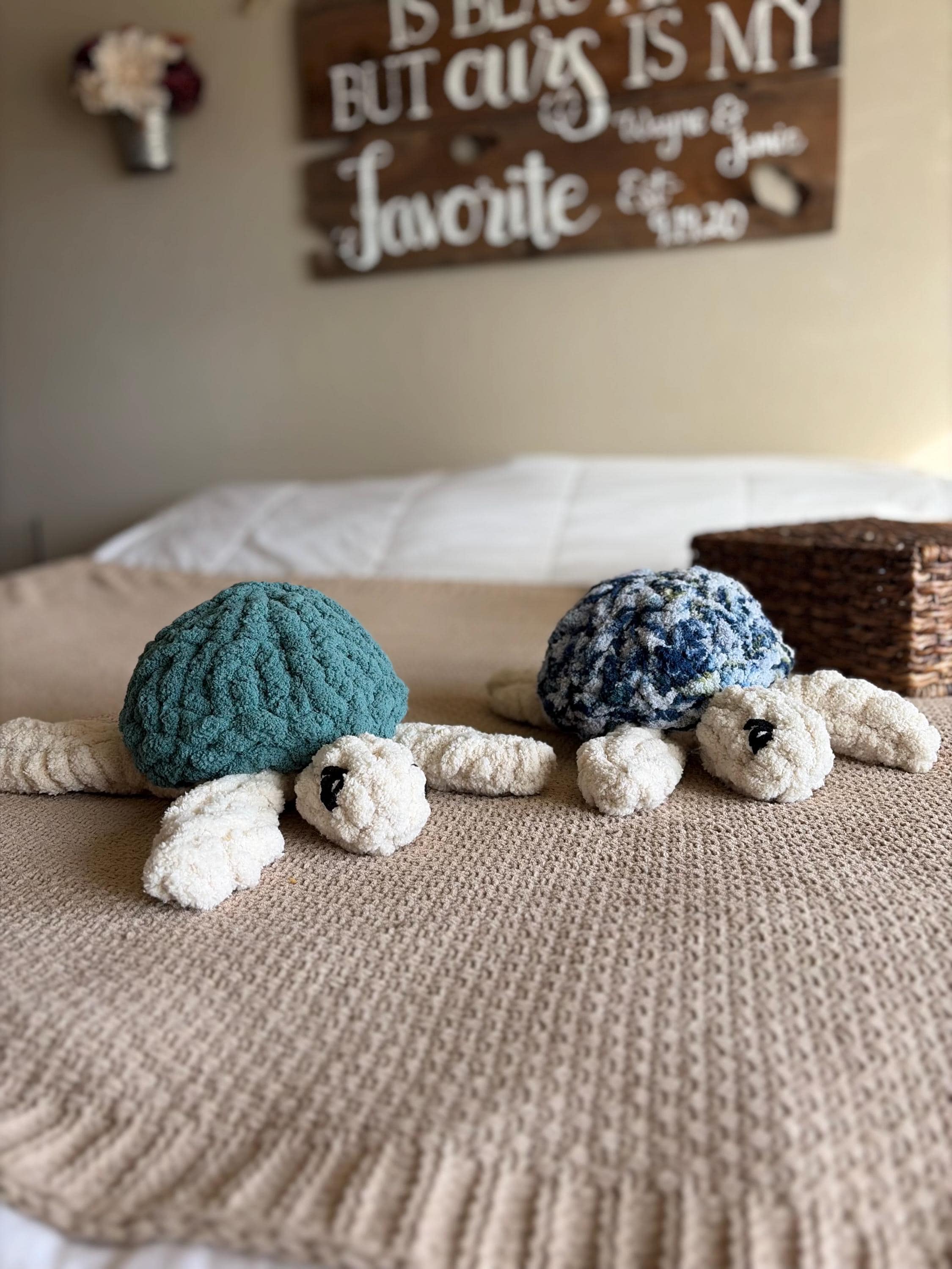 Chunky Knit Baby Sea Turtle Pattern | Hand Knit Plush Stuffed