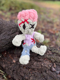 Nibbles the Chunky Zombie Pattern + Video Tutorial | Advanced Hand Knit Halloween Stuffie | Teeny Chunky Ghoul Pals