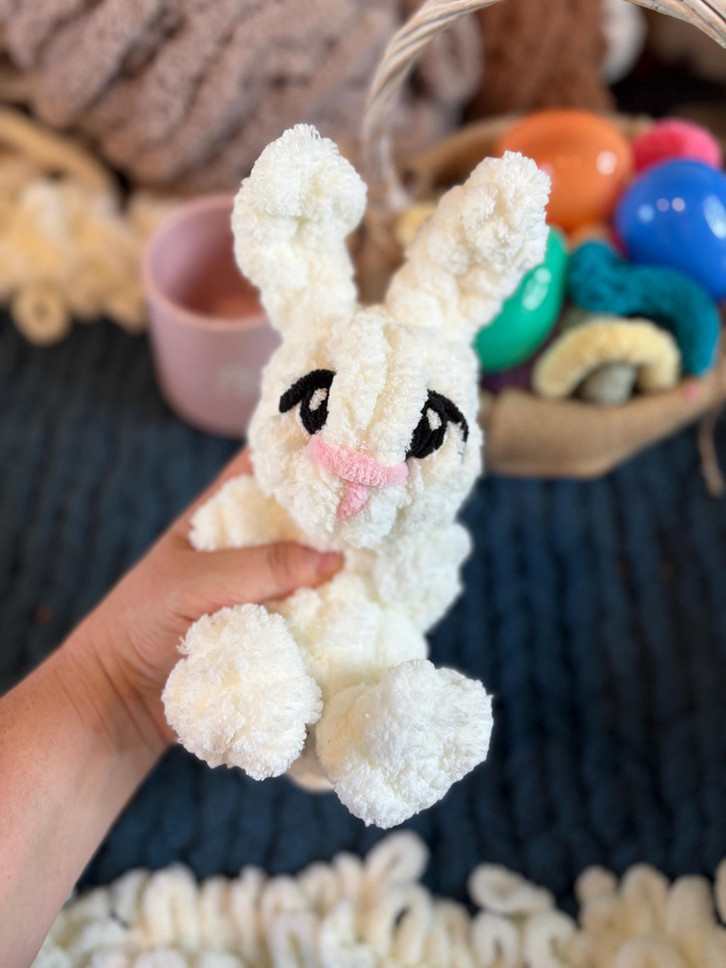 Chunky Knit Mini Bunny Pattern & Video Tutorial, Beginner Friendly Han ...