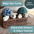 Chunky Knit Baby Sea Turtle Pattern | Hand Knit Plush Stuffed Animal (PDF + Video Tutorial)