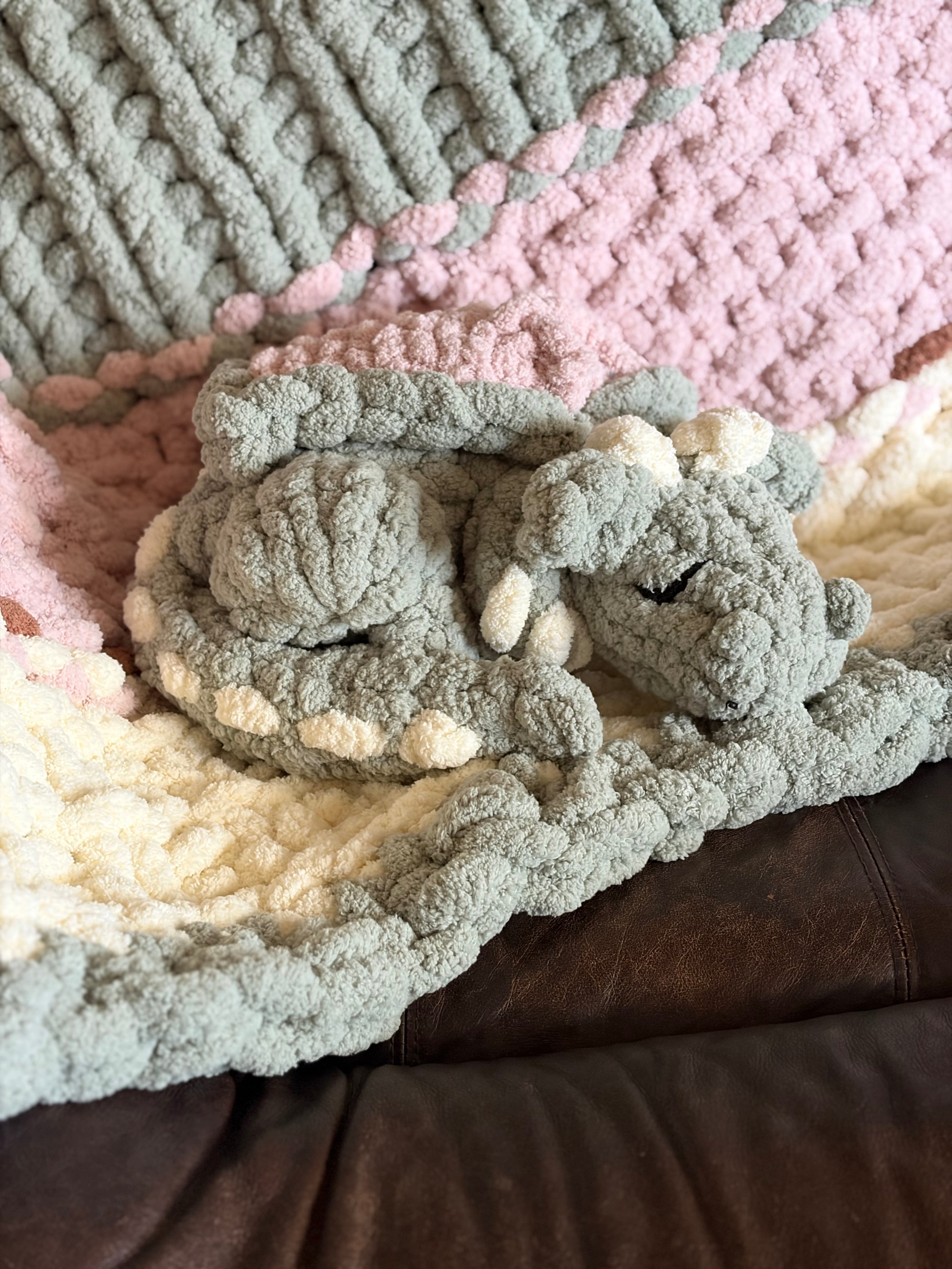 Sleeping Dragon Hand Knitting Pattern + Full Video Tutorial | Intermediate Chunky Yarn Stuffie