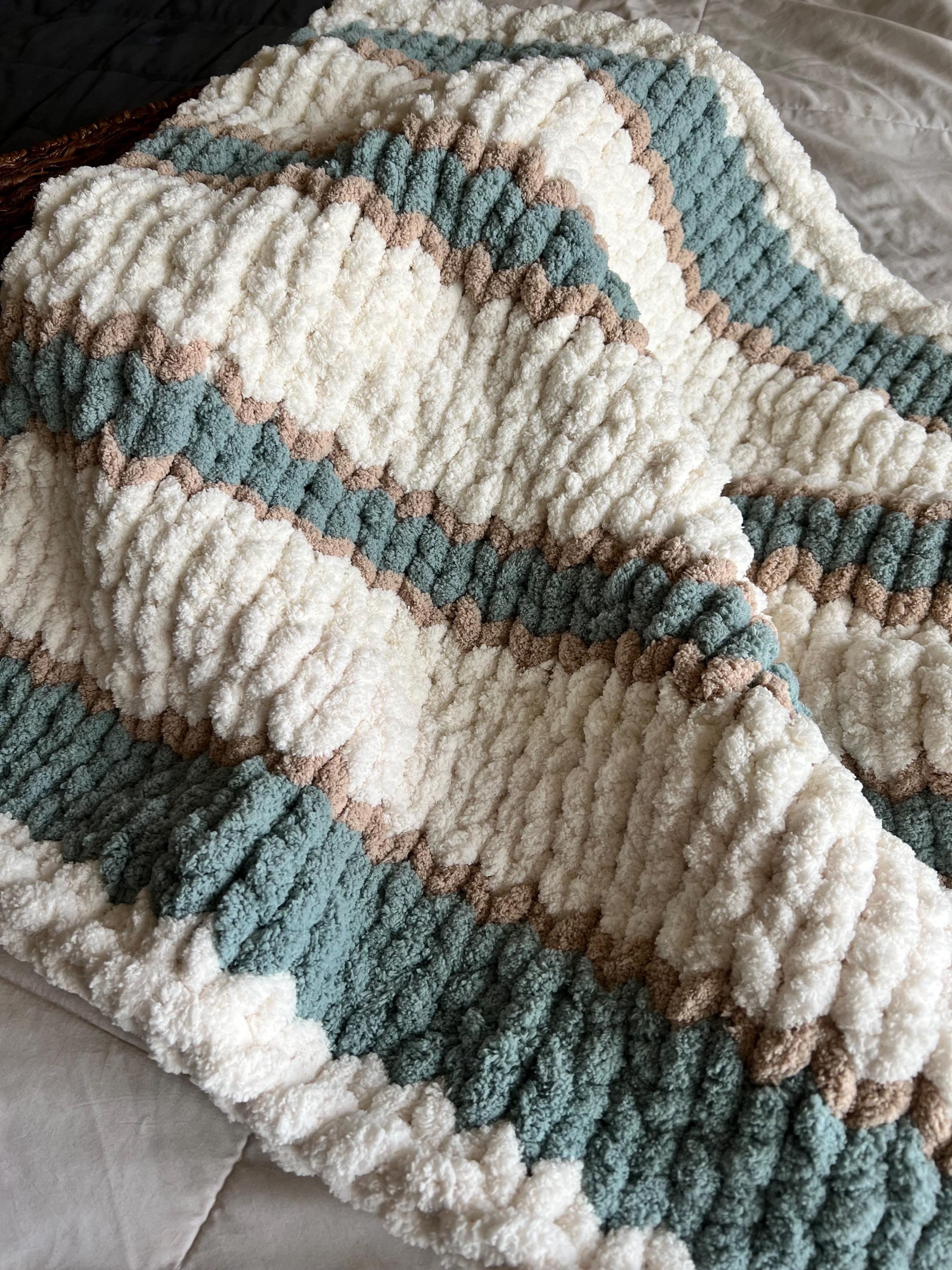 Chunky Knit Blanket Pattern – Sands of Sage Hand Knit Throw 40x60 | Digital Download
