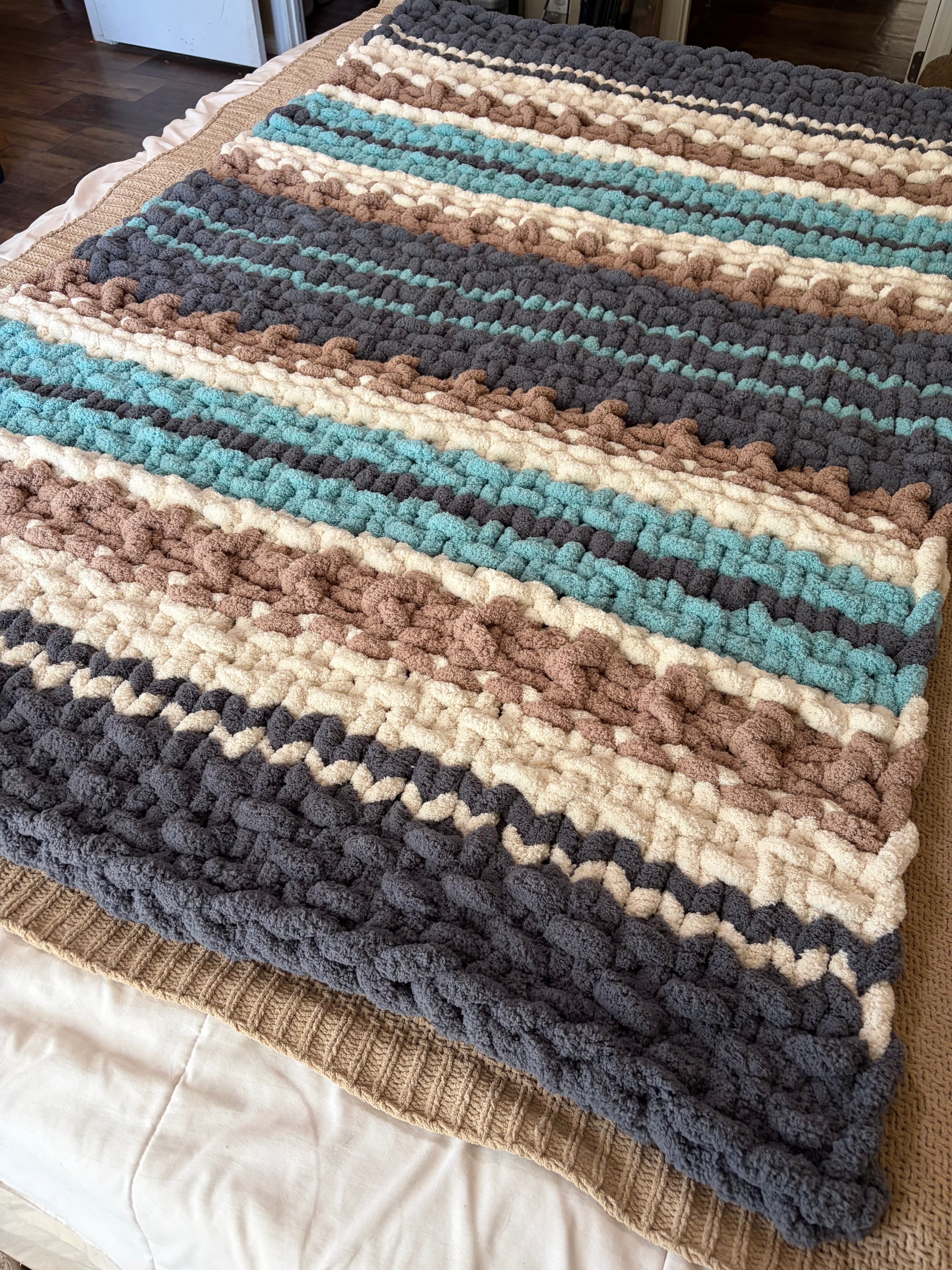 Sea Glass Harbor Blanket Pattern | Cozy Cabin Series No. 2