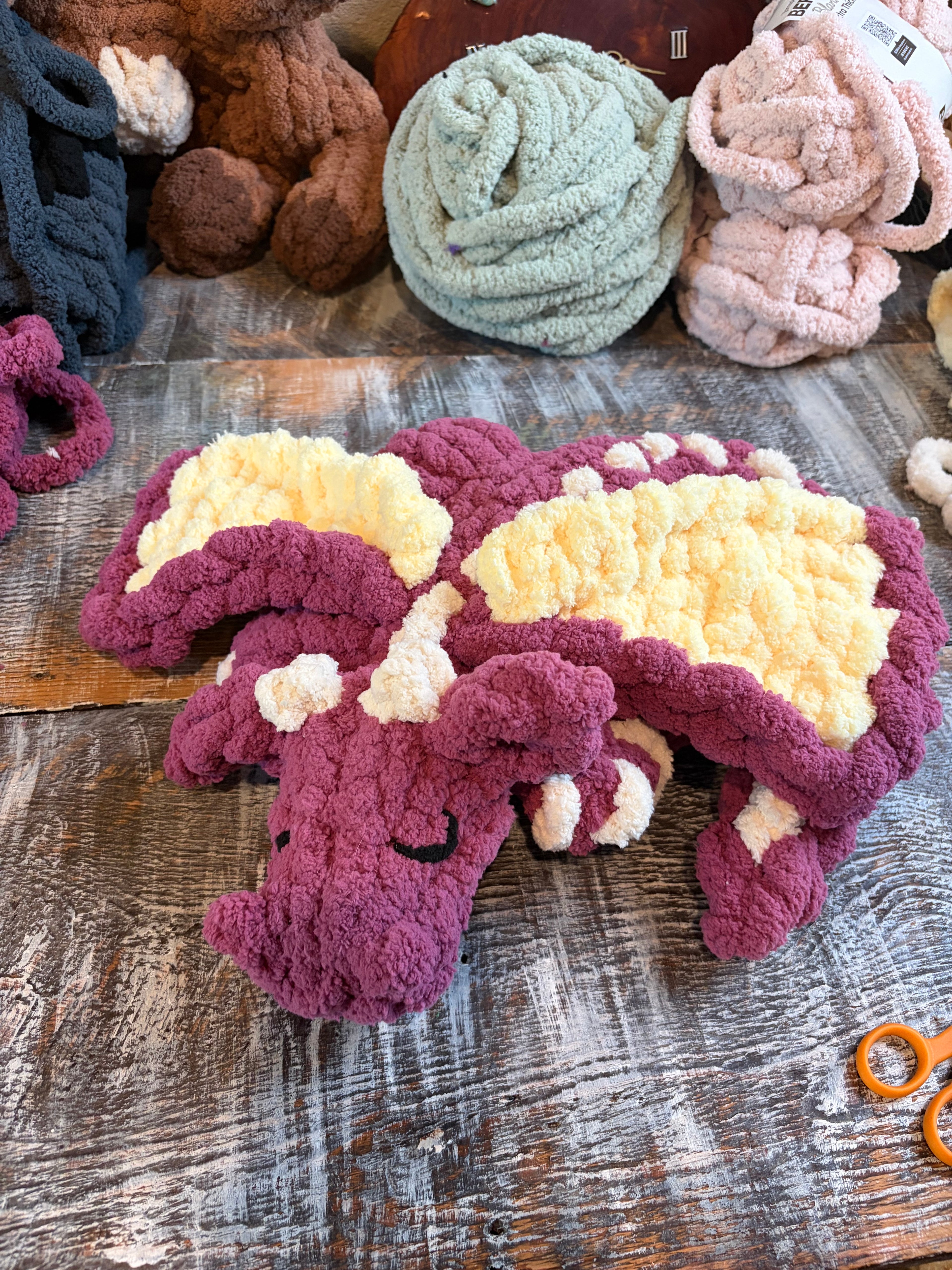 Sleeping Dragon Hand Knitting Pattern + Full Video Tutorial | Intermediate Chunky Yarn Stuffie