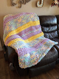 Spring Breeze 43x53 Throw Blanket Pattern - Soft Pastel Throw