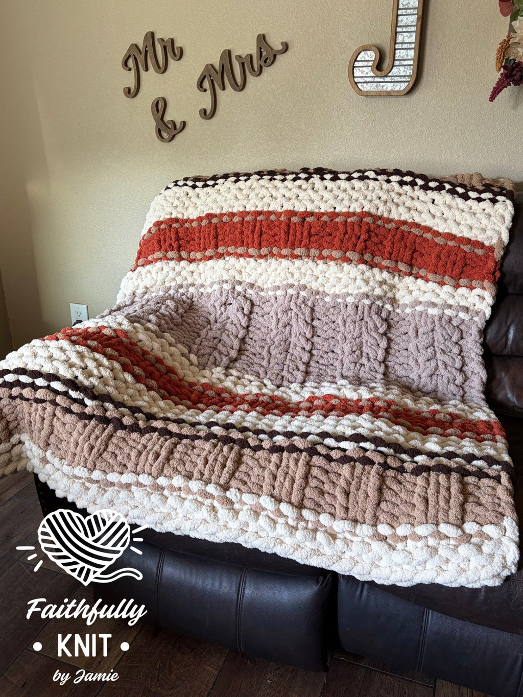 Canyon Hearth Chunky Hand Knit Blanket Pattern | Cozy Cabin Series #5