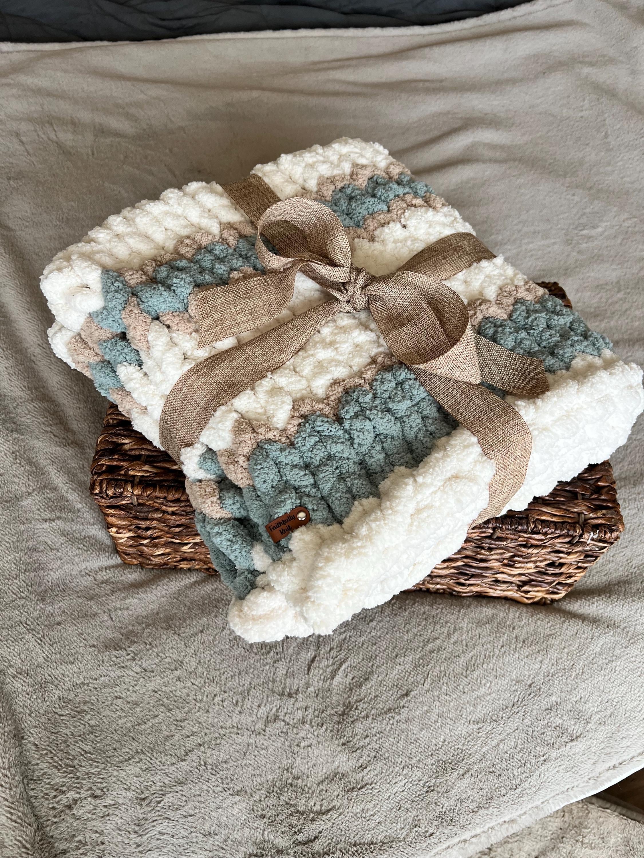 Chunky Knit Baby Blanket Pattern – Sands of Sage 24x36, Hand Knitting (Digital Download)