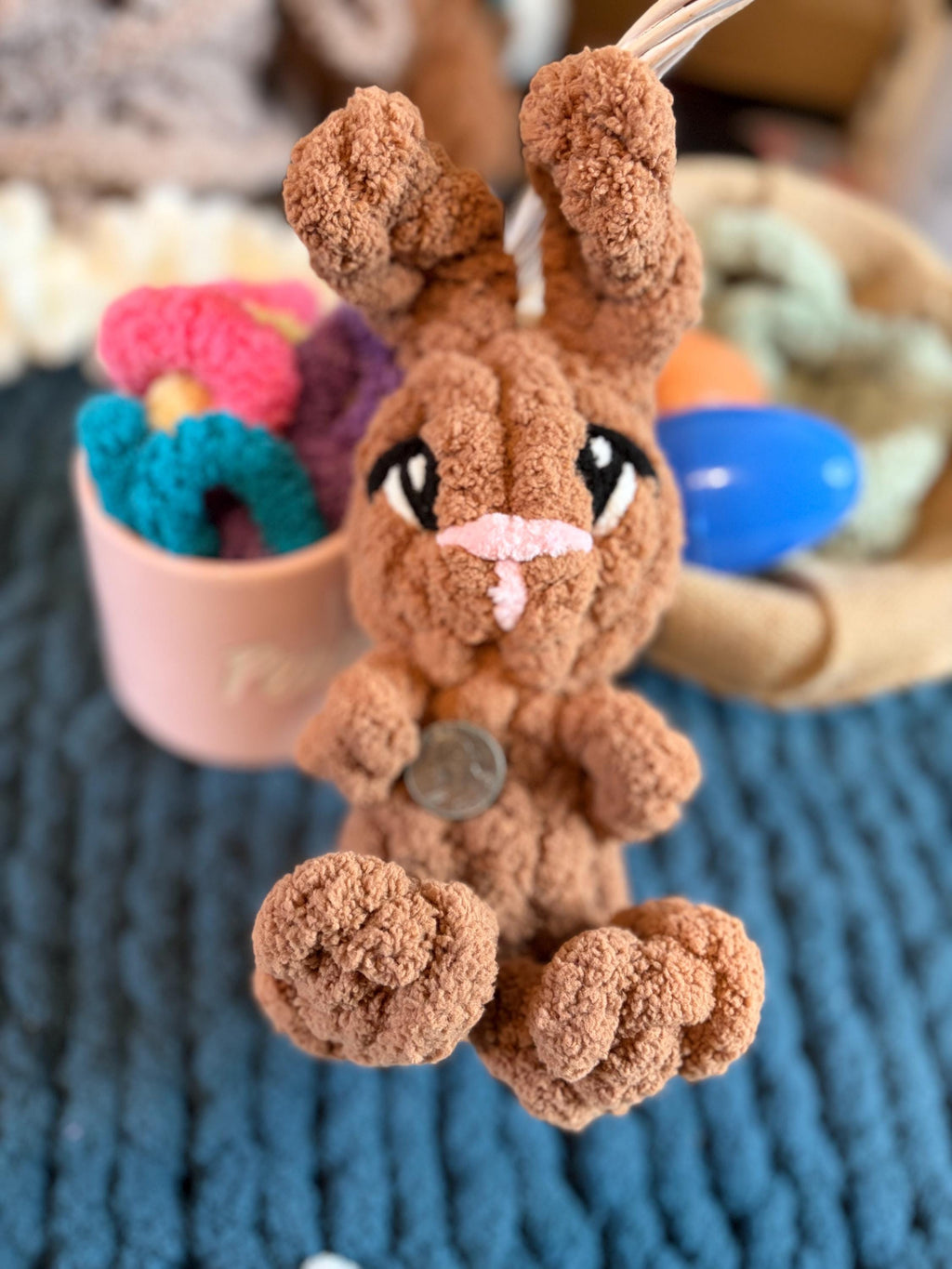 Chunky Knit Mini Bunny Pattern & Video Tutorial, Beginner Friendly Han ...
