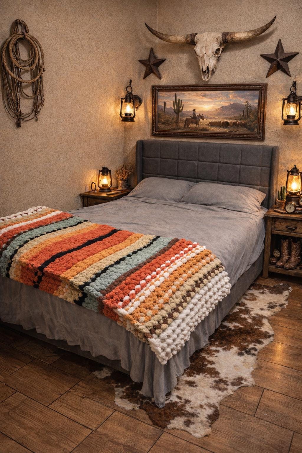 Chunky Knit Blanket Pattern – Arizona Beauty, Hand Knit Chenille, 50x60