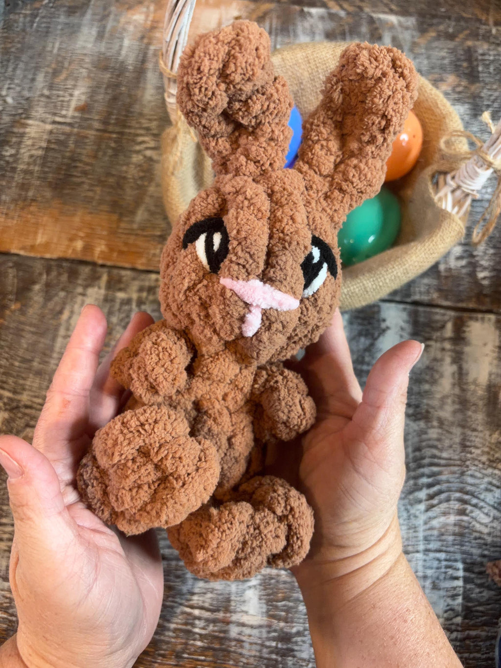 Chunky Knit Mini Bunny Pattern & Video Tutorial, Beginner Friendly Han ...