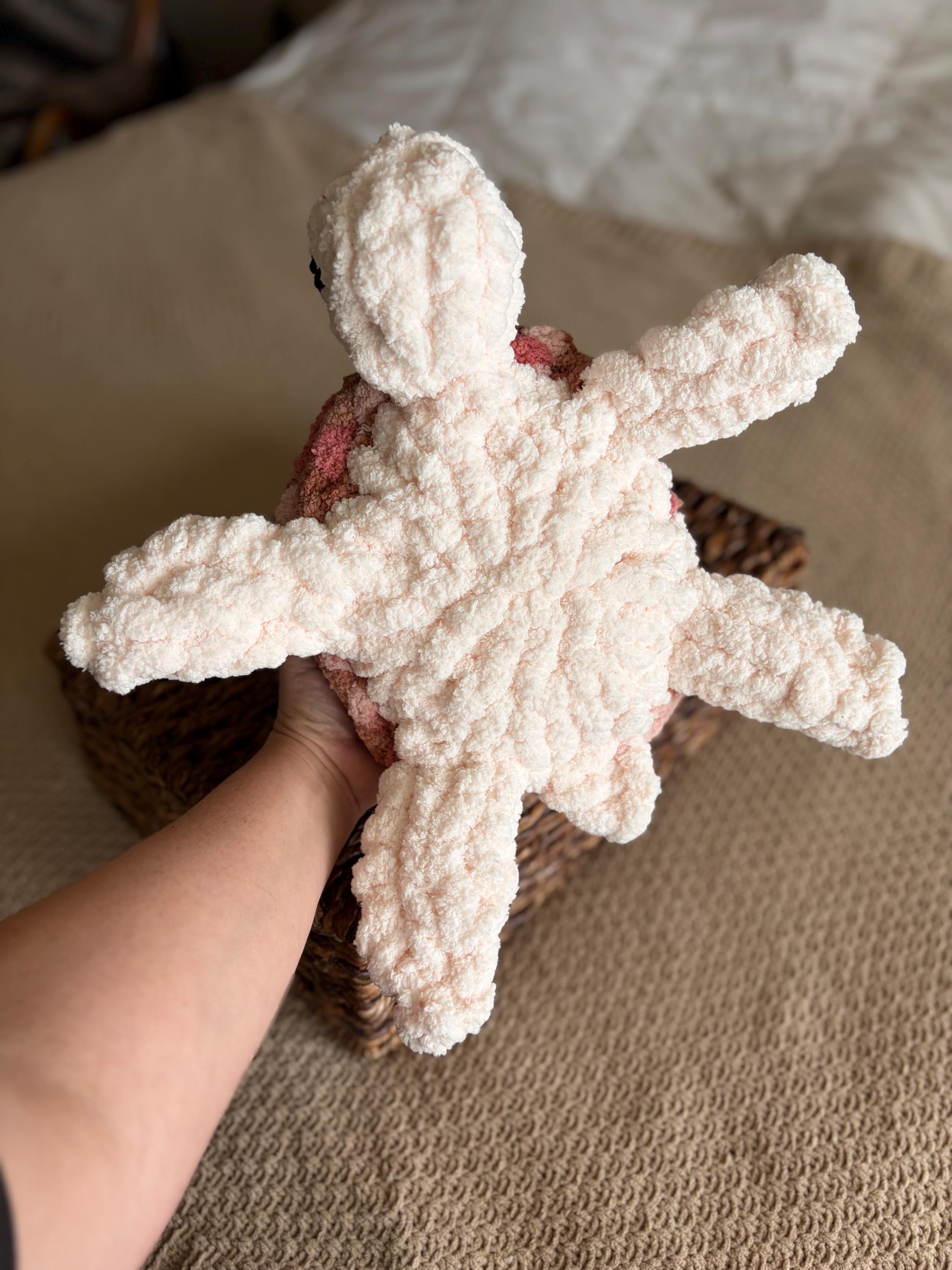 Chunky Knit Baby Sea Turtle Pattern | Hand Knit Plush Stuffed Animal (PDF + Video Tutorial)