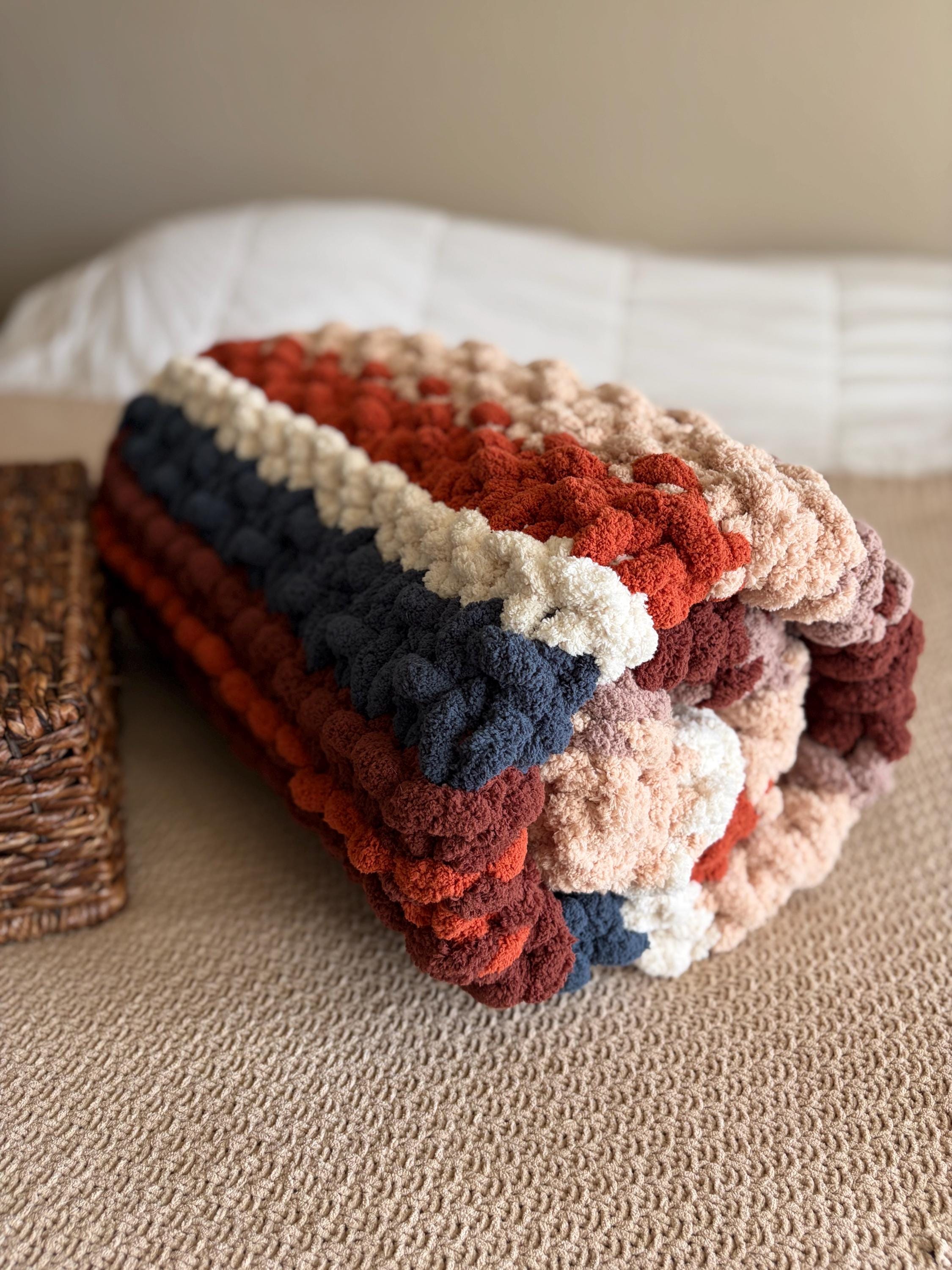 Chunky Knit Lap Blanket Pattern – Fireside Latte, Seed Stitch (Digital Download) 40x46