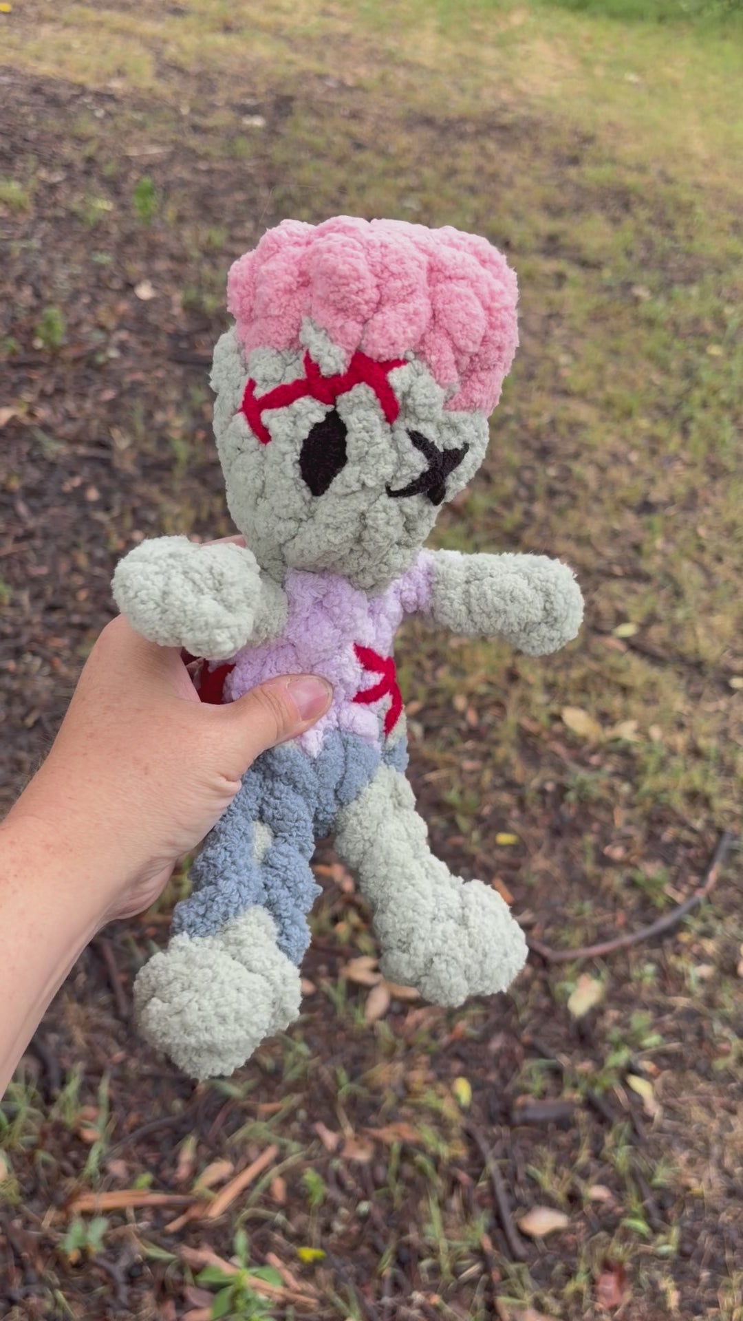 Nibbles the Chunky Zombie Pattern + Video Tutorial | Advanced Hand Knit Halloween Stuffie | Teeny Chunky Ghoul Pals