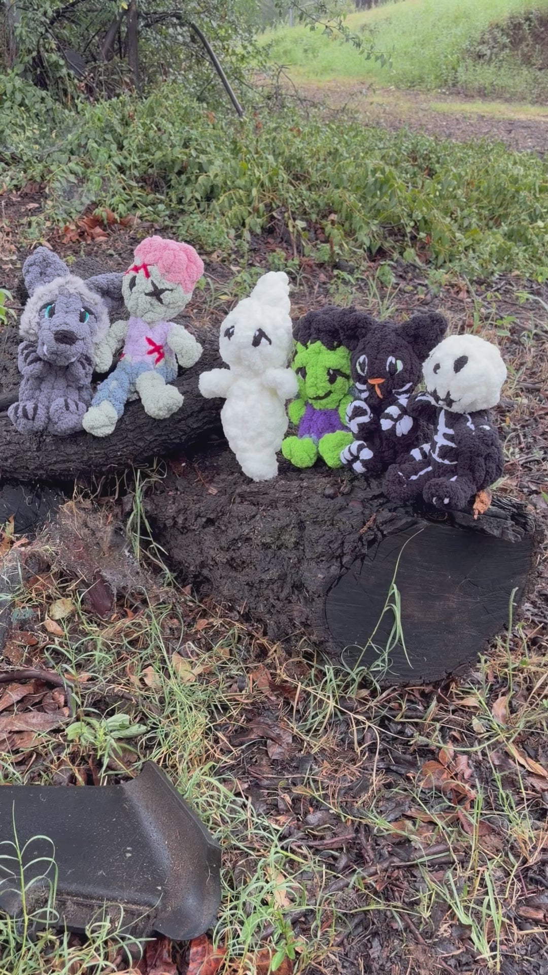 Teeny Chunky Ghoul Pals Complete Pattern Bundle | 6 Chunky Halloween Stuffie Patterns + 6 Video Tutorials | Ghost, Zombie, Skeleton & More